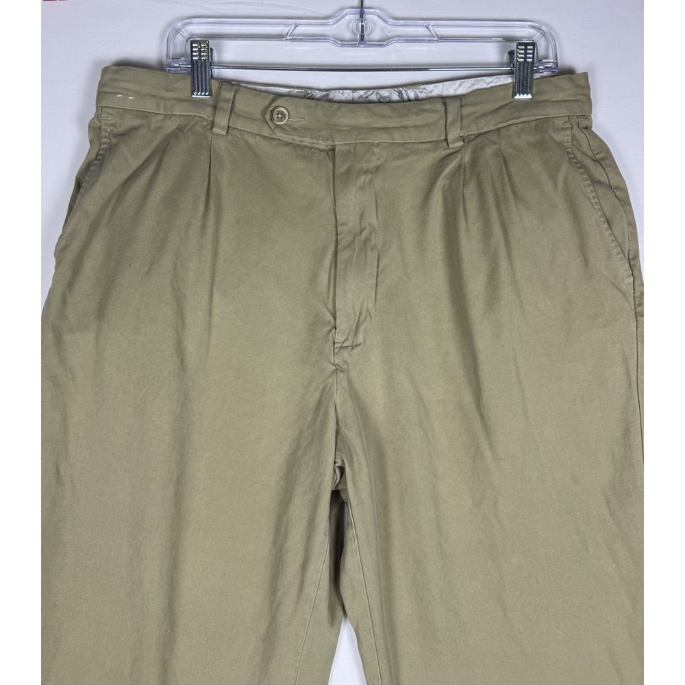 Tommy Bahama Pants Men's 36x34 Silk Blend Tan Pleated Dress Casual Lightweight